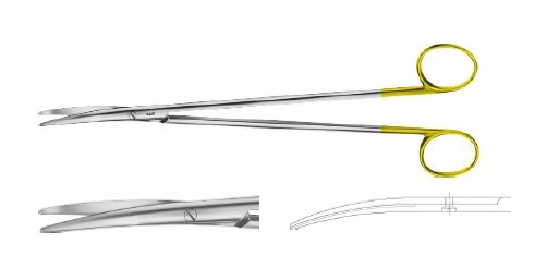 TC НЕЛЬСОН-МЕТЦЕНБАУМ НОЖИЦІ ХВИЛ. ЗАТОЧ. ВИГНУТІ 260MM